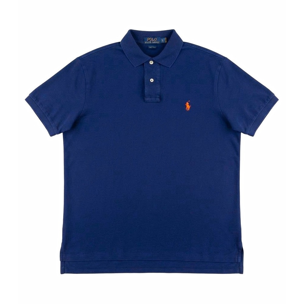 Polo Ralph Lauren Custom Fit Mens XL Navy Polo Shirt Cotton Preppy Classic